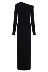 Thalyn Crepe Maxi Dress With Split - Black