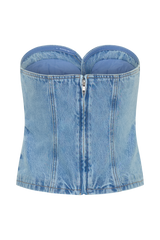 Tommy Strapless Denim Top With Buckle - Classic Blue