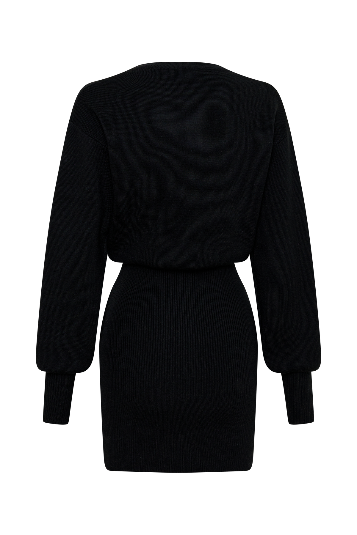 Xaden Wool Mix Knit Mini Dress - Black