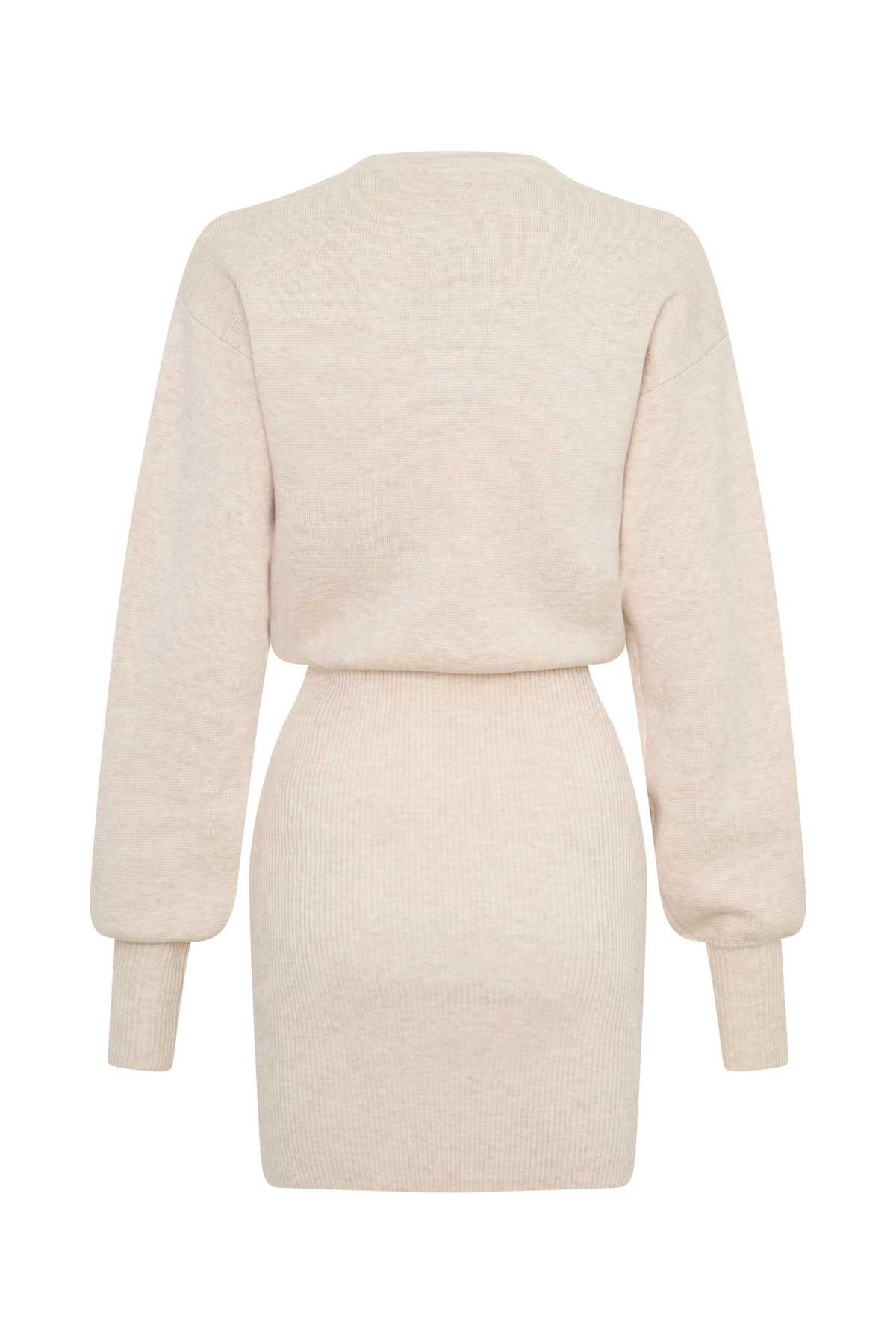 Xaden Wool Mix Knit Mini Dress - Oat Marle