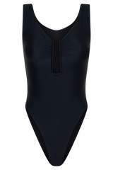 Yumi U-Wire Plunge One Piece Swimsuit - Black