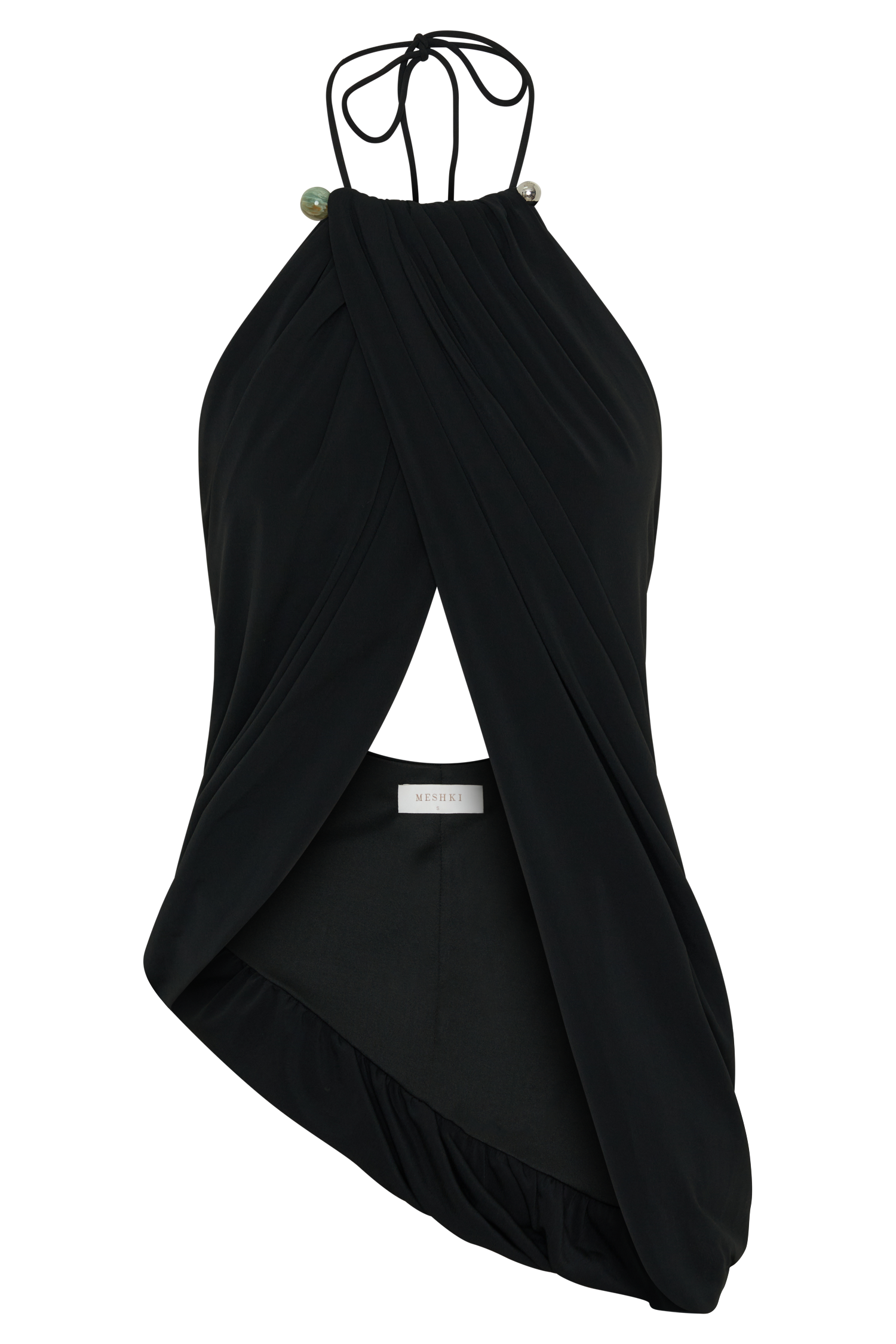 Yuna Draped Hardware Top - Black
