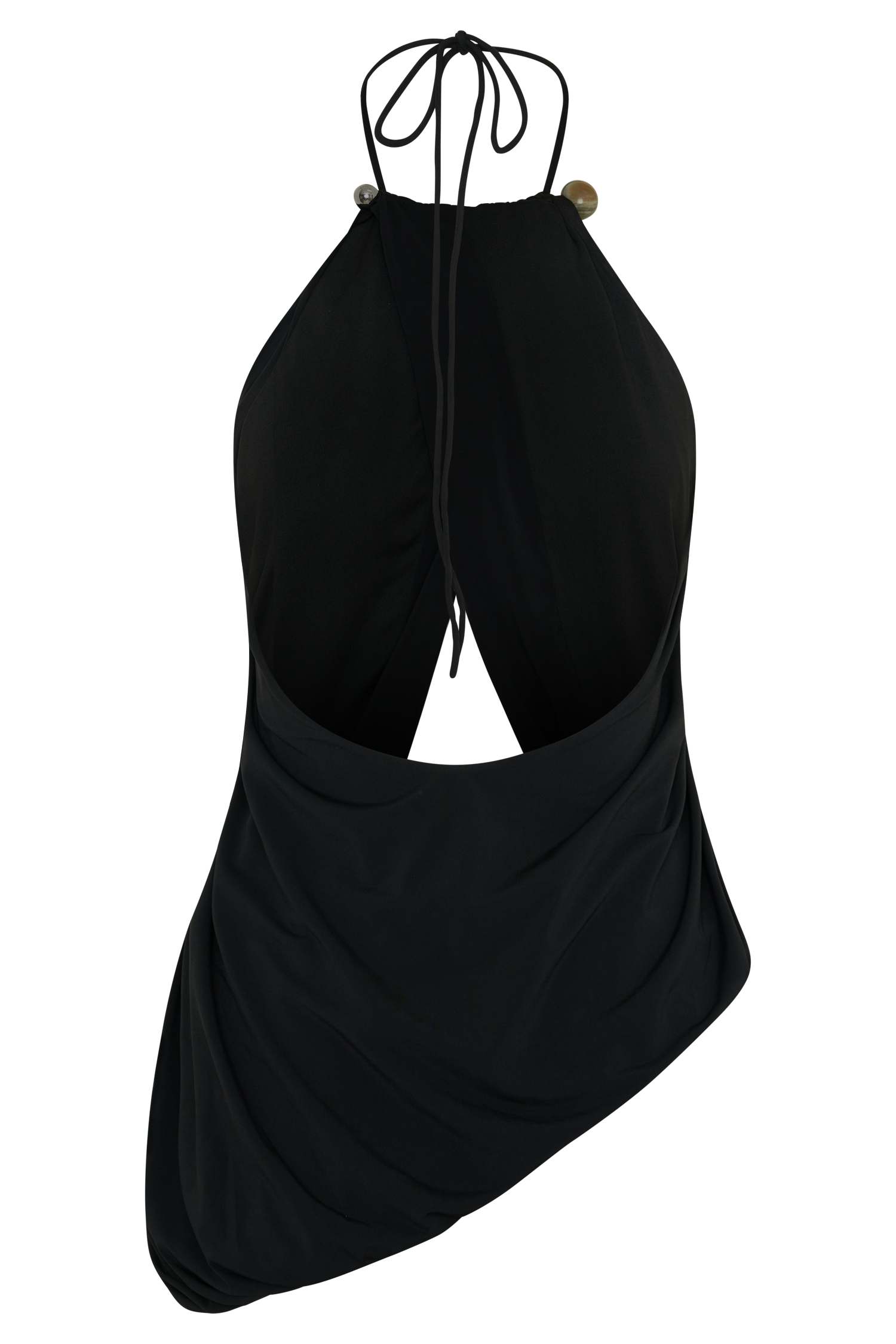 Yuna Draped Hardware Top - Black