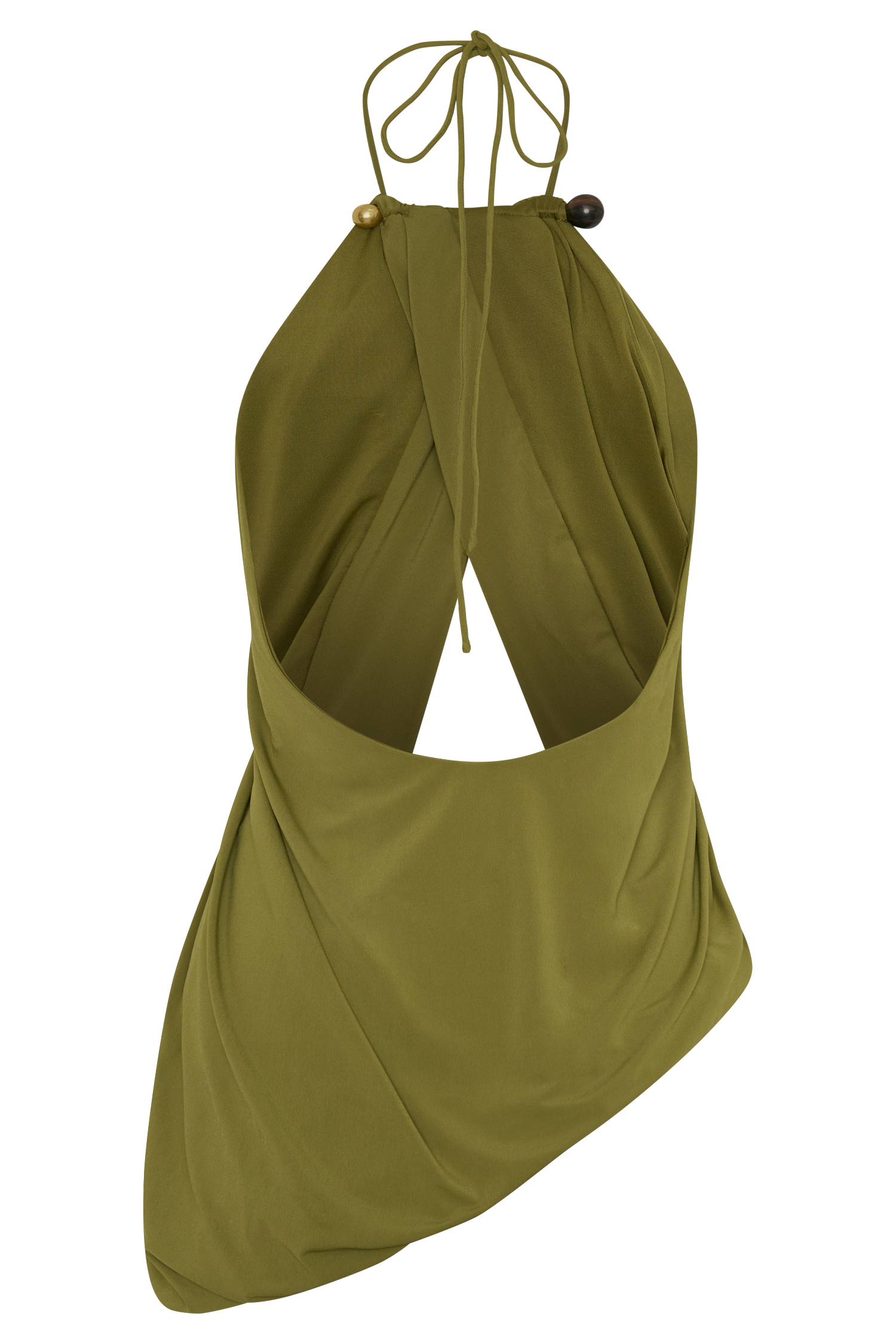 Yuna Draped Hardware Top - Martini Olive