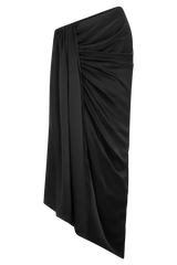 Zendaya Silk Midi Skirt - Black