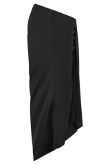 Zendaya Silk Midi Skirt - Black