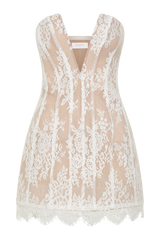 Zoey Lace Corset Mini Dress - Ivory