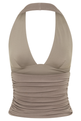 Peregrine Modal Gathered Halter Top - Neutral