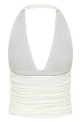 Peregrine Modal Gathered Halter Top - White