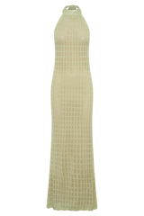 Hayley Halter Knit Maxi Dress - Seafoam
