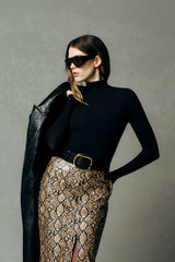 Moniqua Knit Long Sleeve Top - Black