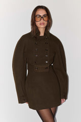 Jemima Cropped Jacket - Chocolate