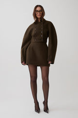 Jemima Cropped Jacket - Chocolate