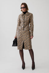Bonnie Faux Leather Zip Up Jacket - Snake Print