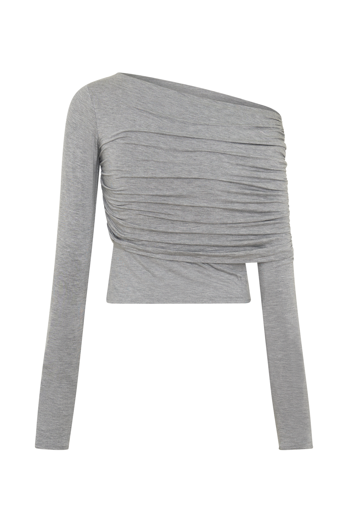 Keaton Modal Long Sleeve Overlay Top - Grey Marle