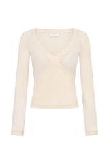 Lumi Long Sleeve Mesh Top - Bone