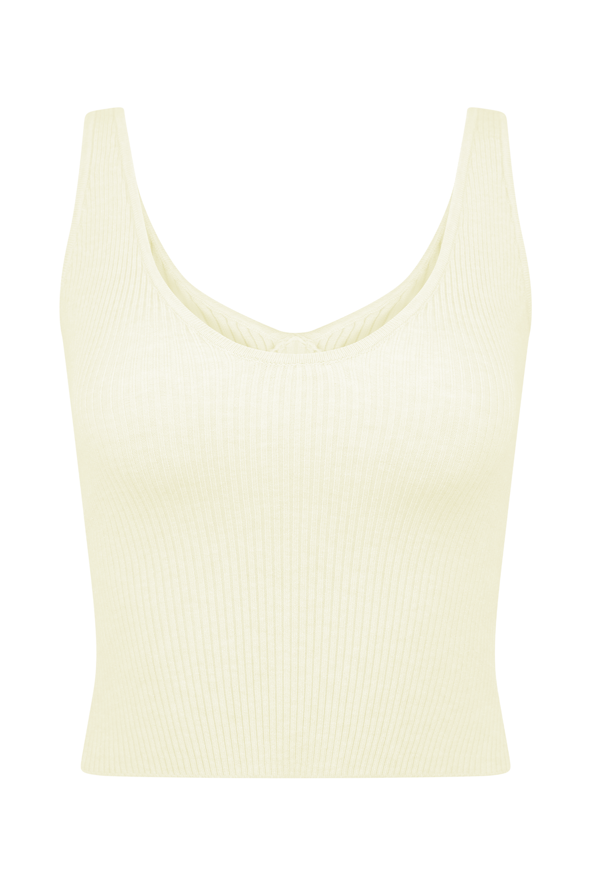 Natalya Ribbed Knit Cami Top - Ivory