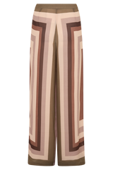 Rachel Chiffon Straight Leg Pants - Multi Stripe