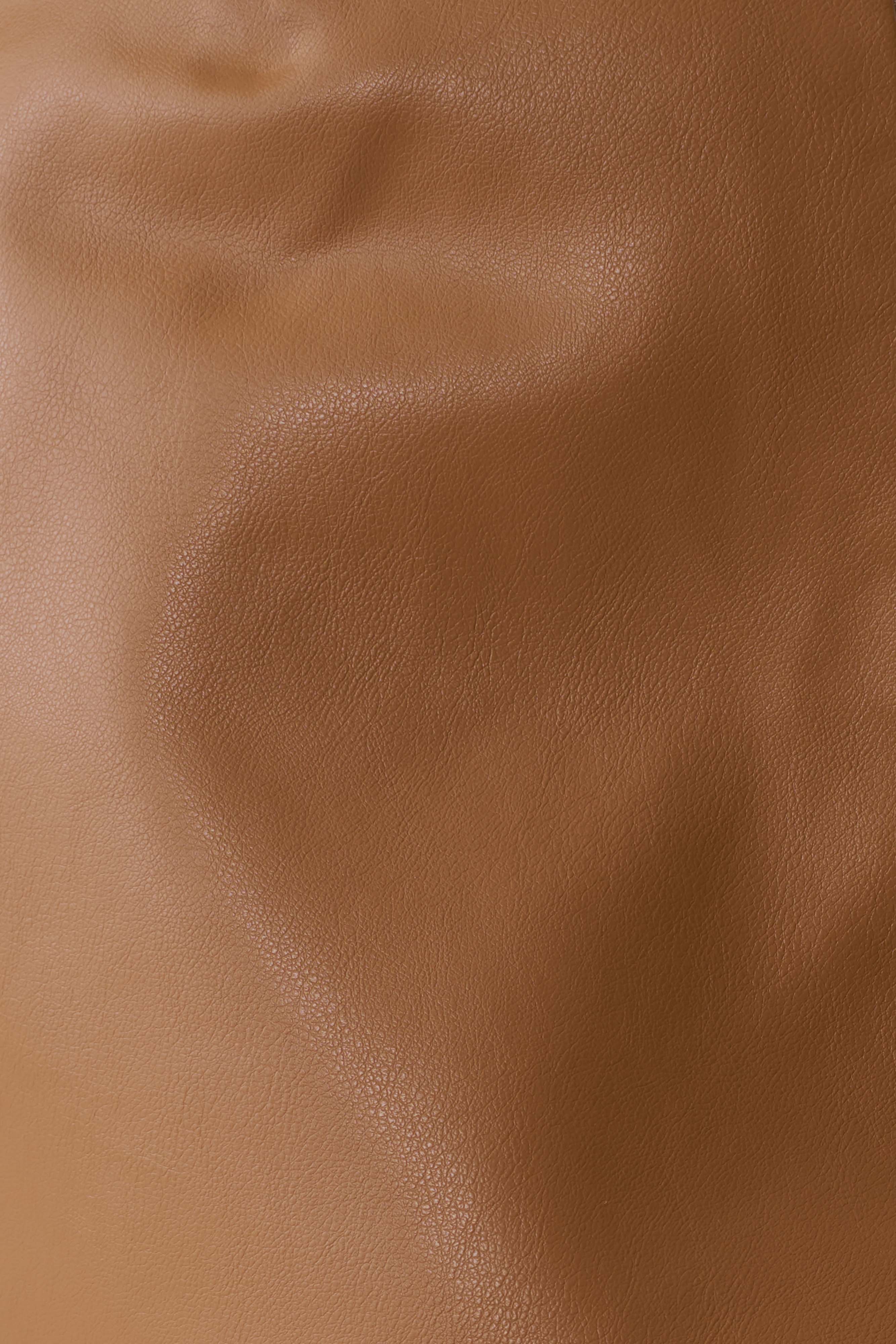 Alexis Faux Leather Midi Skirt - Cognac