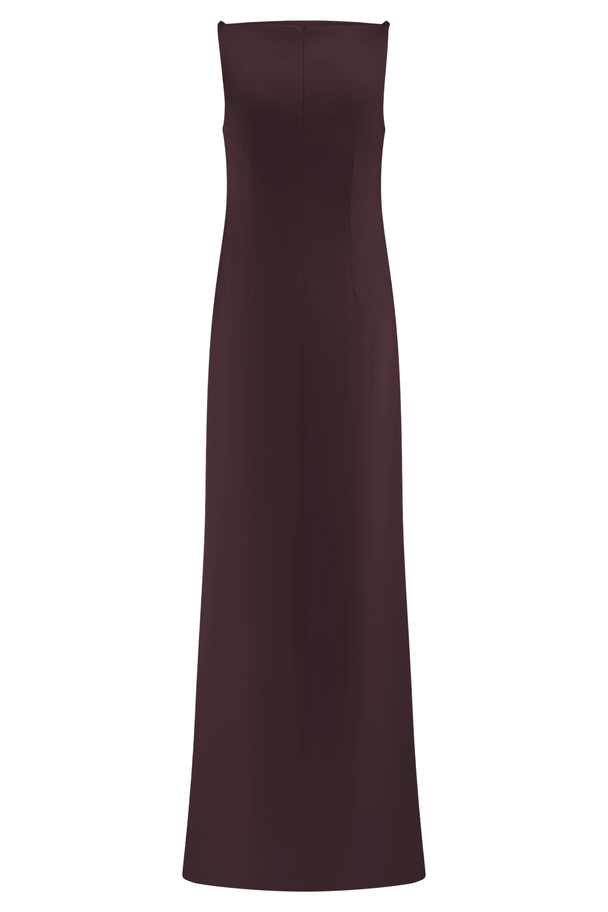 Violet Sleeveless Satin Maxi Dress - Dark Chocolate